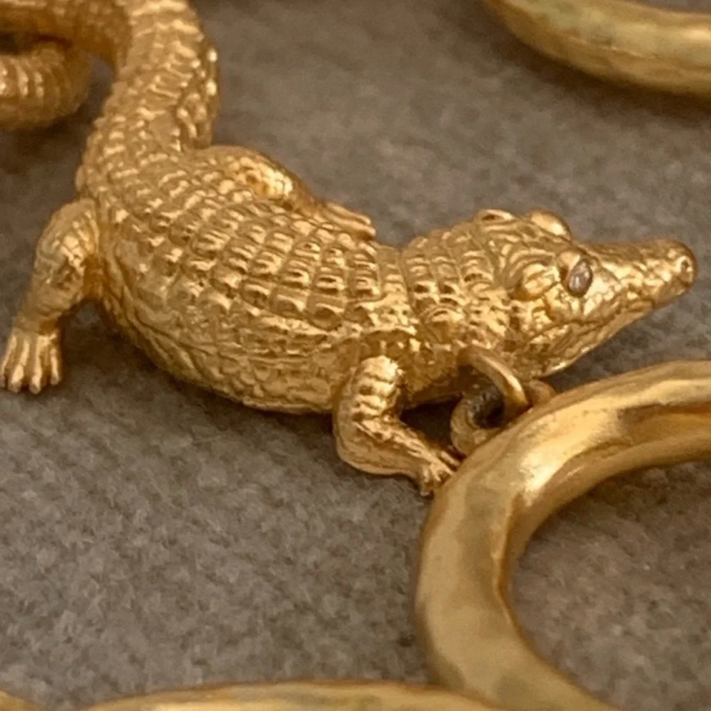 JULIE VOS  • RARE Alligator Link Statement Necklace